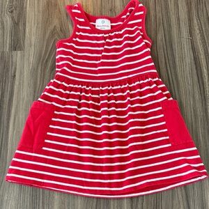 Hanna Andersson Red and White Striped Casual Dress Size 90